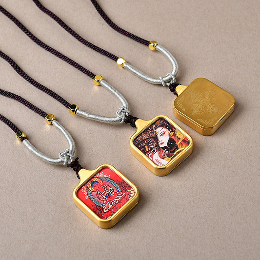 Mini Gold-Tone Titanium Thangka Pendant