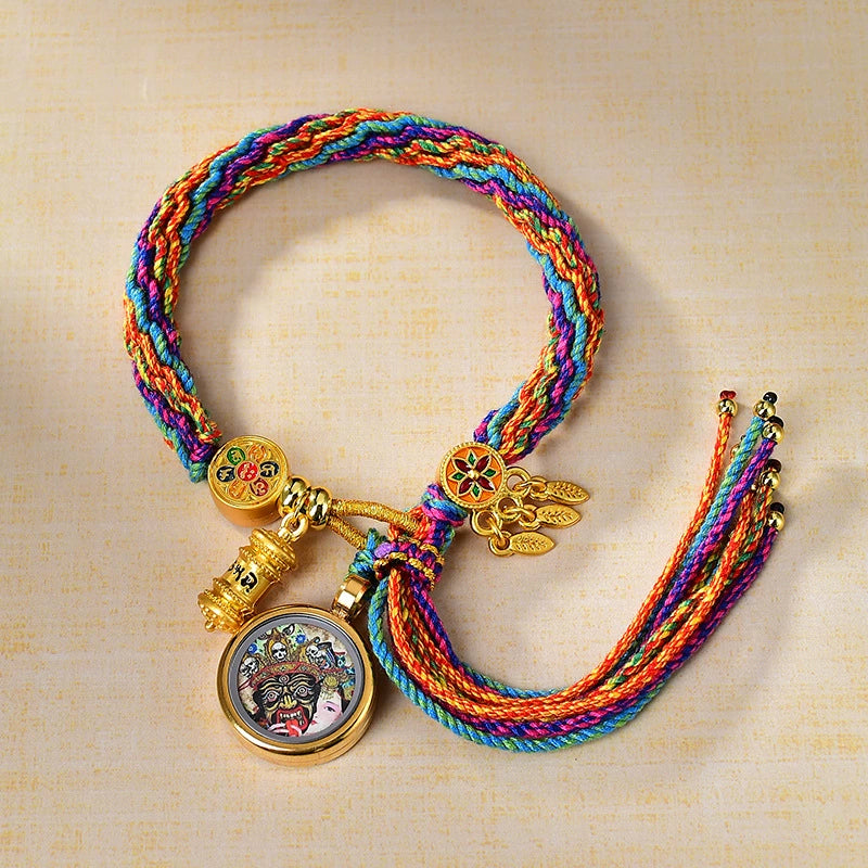 Zakhi Lhamo (Past and Present Life) - Handwoven Tibetan Thangka Blessing Bracelet