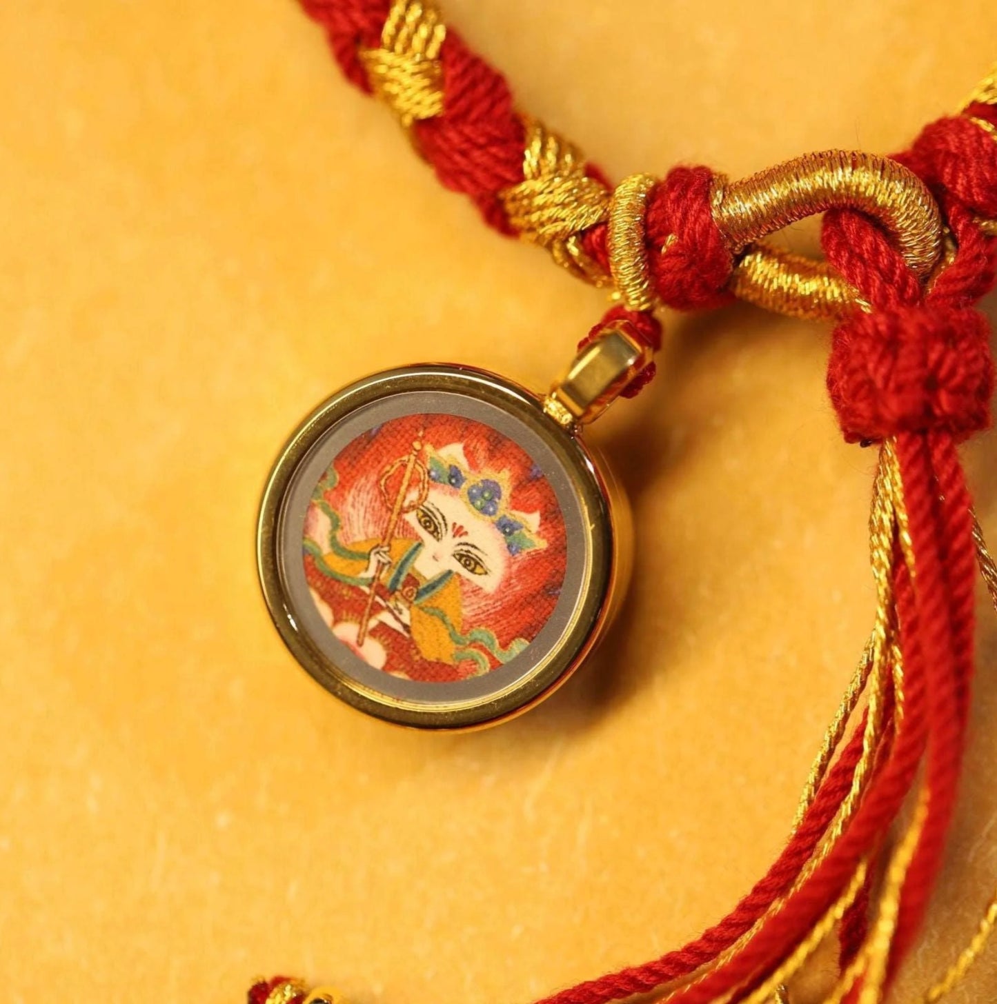 Thangka Buddha Handmade Tibetan Braided Bracelet with Mini Fox Fairy Thangka Charm - Thangka Store